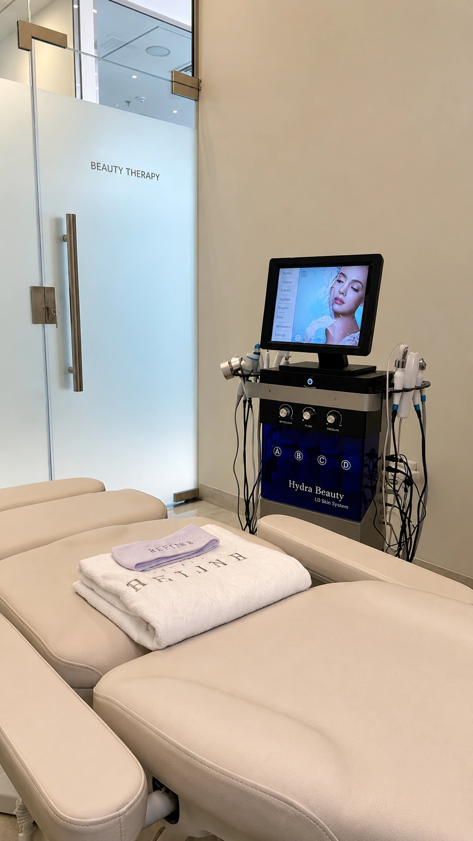 Detail of the REFINE aesthetics suite