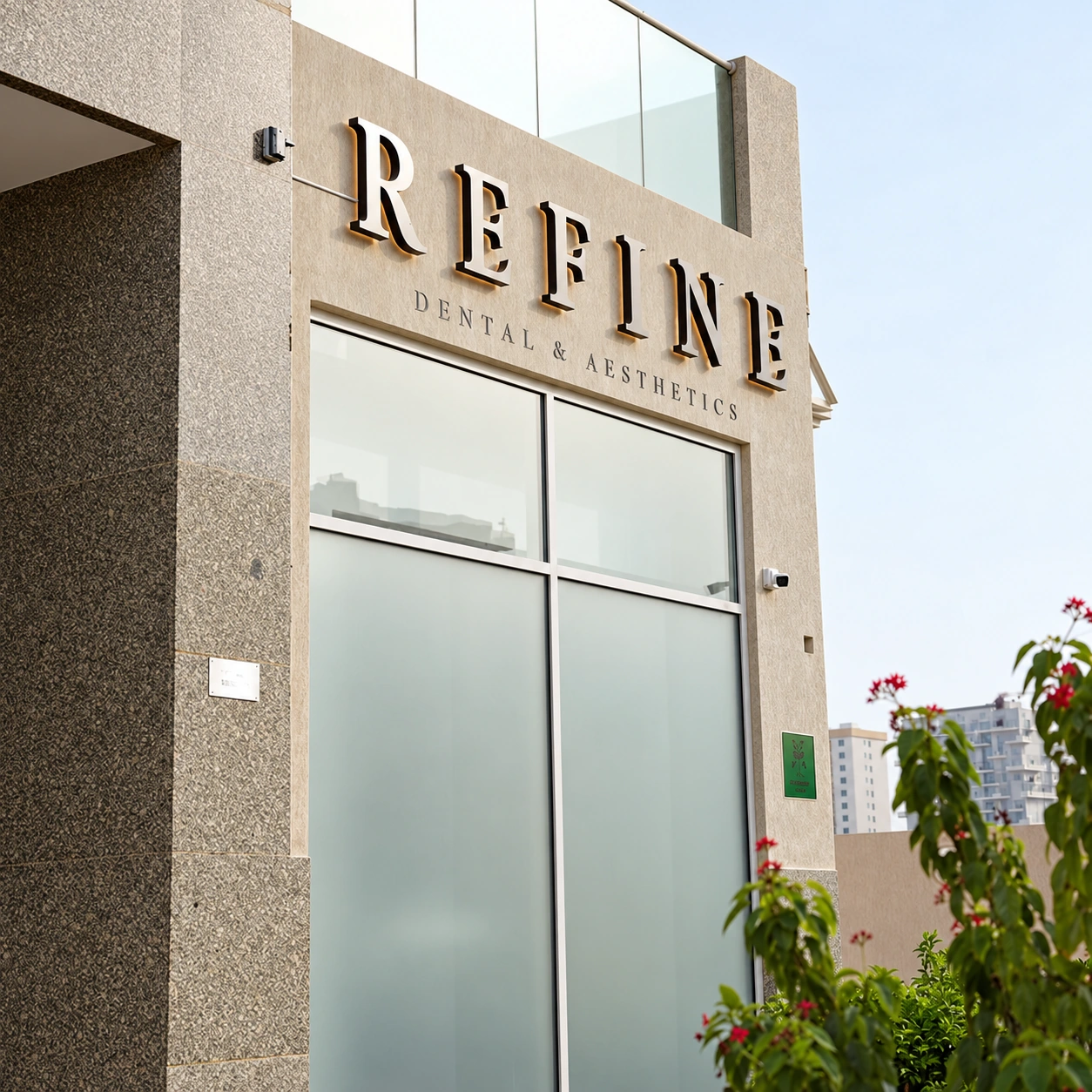 Exterior of Refine clinic in Dubai